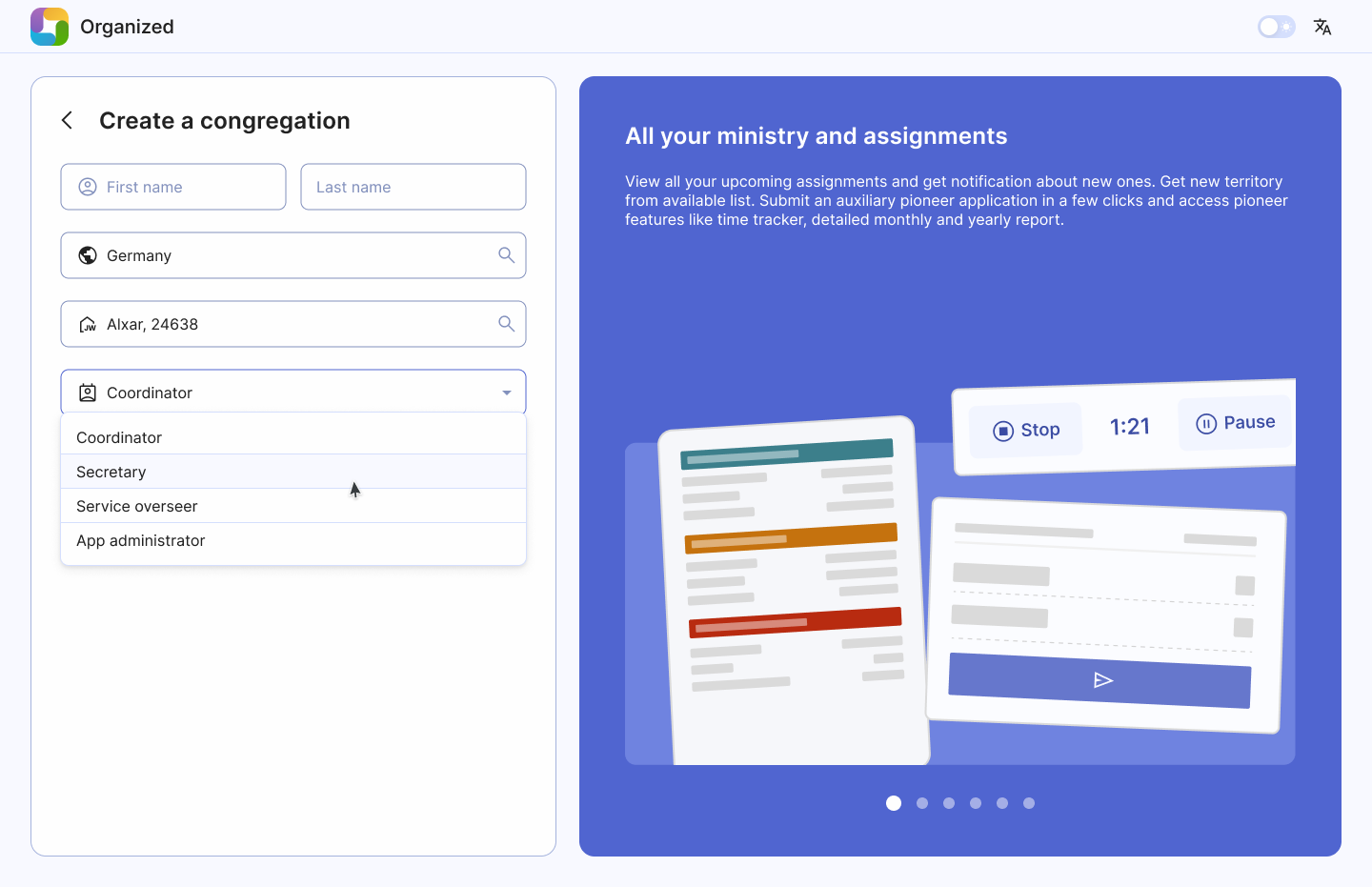 Congregation details